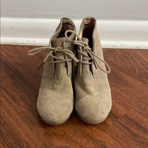 TOMS Desert Taupe Suede Women’s Kala Booties